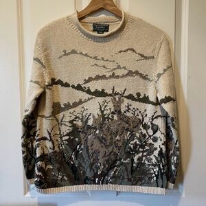 Vintage Lauren Ralph Lauren Hand Knit Deer Family Cotton Pullover
Sweater Sz PM